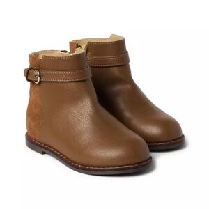 Janie and Jack Leather Side Zip Bootie Brown size Baby/Toddler 5